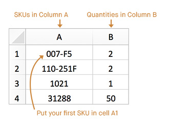 Excel upload example